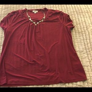 Tahari by Arthur Levin Burgundy Top